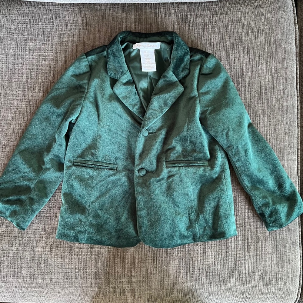Tommy Bahama Boy Velvet Blazer Hunter Green 2T Toddler Holiday Sport Coat Jacket